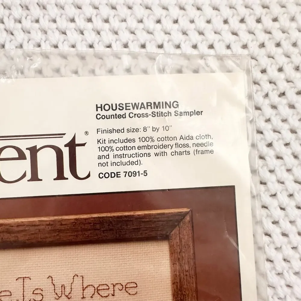 Current Vintage NOS 1982 Housewarming Home is Where the Love Is Cross Stitch Kit